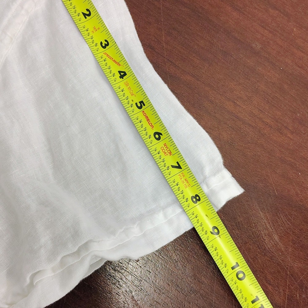 Porter & Ash Mens White 100% Linen Short Sleeve Button Up Resort Wear - Picture 10 of 12